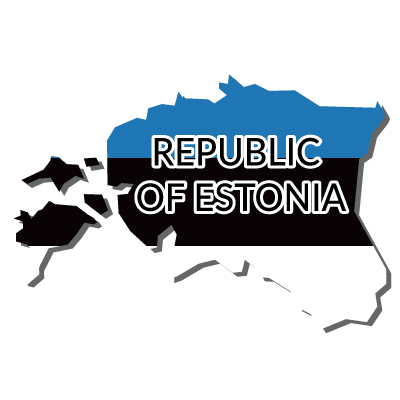 エストニア共和国無料フリーイラスト｜英語・国旗付